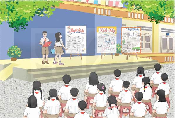 CHÀO CỜ: LỄ KỈ NIỆM NGÀY NHÀ GIÁO VIỆT NAM 20/11- Báo cáo kết quả tổ chức sự kiện về truyền thống tôn sư trọng đạo- Trưng bày và giới thiệu các sản phẩm tri ân thầy cô.Gợi ý:- Đại diện các lớp báo cáo lại kết quả tổ chức sự kiện về truyền thống tôn sư trọng đạo (chưa hoàn thành, hoàn thành, hoàn thành tốt, hoàn thành xuất sắc,…)- Trưng bày và giới thiệu sản phẩm tri ân thầy cô của lớp mình: HOẠT ĐỘNG GIÁO DỤC: CHUẨN BỊ CHÀO MỪNG NGÀY NHÀ GIÁO VIỆT NAM 20/111. Chia sẻ về quá trình tham gia tổ chức sự kiện về truyền thống tôn sư trọng đạo- Chia sẻ những khó khăn, thử thách các em đã vượt qua- Báo cáo kết quả đạt được thông qua hoạt động- Đánh giá kết quả và năng lực tổ chức sự kiện về truyền thông tôn sư trọng đạo.Gợi ý:- Những khó khăn, thử thách em đã vượt qua:+ Biết cách để sắp xếp, tổ chức một sự kiện về truyền thống tôn sư trọng đạo.+ Học được cách làm việc nhóm, phân công nhiệm vụ cho các thành viên… 2. Trang trí lớp học để chào mừng ngày Nhà giáo Việt Nam 20/11- Thảo luận về ý tưởng trang trí lớp học:+ Sáng tạo, ấn tượng+ Tạo bất ngờ, cảm động với thầy cô.- Thực hiện trang trí lớp học.Gợi ý:- Một số ý tưởng về trang trí lớp học nhân ngày nhà giáo Việt Nam 20/11:  SINH HOẠT LỚP: CHÀO MỪNG NGÀY NHÀ GIÁO VIỆT NAM 20 - 11