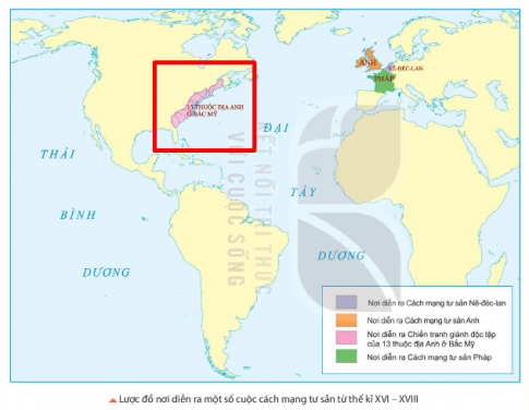 MỞ ĐẦUCâu hỏi: Em biết gì về hai nhân vật lịch sử ở các hình bên? Hãy chia sẻ hiểu biết của em về những sự kiện lịch sử liên quan đến các nhân vật đó.Đáp án:Hình 1.1: Ô-li-vơ Crôm-oen (1599 - 1658)Là một nhà lãnh đạo chính trị và quân sự người Anh, người đóng vai trò quan trọng trong việc thành lập nền cộng hòa ở Anh.Ông là một trong những chỉ huy của lực lượng quân đội mới đánh bại những người bảo hoàng trong cuộc nội chiến Anh.Hình 1.2: G. Oa-sinh-tơn (1732 - 1799)Là một nhà lãnh đạo quân sự, chính khách người Mỹ.Là người lãnh đạo lực lượng Yêu nước giành chiến thắng trong cuộc Chiến tranh giành độc lập của quốc gia.Ông chủ trì thực hiện Hội nghị Lập hiến năm 1787, thành lập Hiến pháp Hoa Kỳ và chính phủ liên bang. I. CÁCH MẠNG TƯ SẢN ANH Câu hỏi: Nguyên nhân nào dẫn tới sự bùng nổ Cách mạng tư sản Anh?Đáp án:Nguyên nhân sâu xa:Sự phân hóa giai cấp, chia thành 2 phe đối lập: vua và các thế lực phong kiến; giai cấp tư sản, tầng lớp quý tộc mới, nông dân và bình dân thành thị.Sự thay đổi về kinh tế -> mâu thuẫn gay gắt giữa tư sản, quý tộc mới với chế độ quân chủ chuyên chế (bên cạnh những mâu thuẫn cũ) -> Cách mạng lật đổ chế độ phong kiến, xác lập quan hệ sản xuất tư bản chủ nghĩa.Nguyên nhân trực tiếp: Xoay quanh vấn đề tài chính. Chính sách tăng thuế khiến mâu thuẫn giữa tư sản, quý tộc mới với thế lực phong kiến phản động ngày càng gay gắt.=> 8/1642: Vua tuyên chiến với Quốc hội, cách mạng bùng nổ. Câu hỏi: Hãy xác định trên lược đồ (SGK, tr.7) địa điểm diễn ra Cách mạng tư sản Anh.Đáp án: Câu hỏi: Trình bày kết quả, ý nghĩa và tính chất của Cách mạng tư sản Anh.Đáp án:Kết quả:Lật đổ chế độ phong kiến, mở đường cho chủ nghĩa tư bản phát triển.Chế độ quân chủ lập hiến được thiết lập.Ý nghĩa: Thắng lợi của giai cấp tư sản là thắng lợi của chế độ xã hội mới, của chế độ tư hữu tư bản chủ nghĩa đối với chế độ phong kiến.Tính chất: Là một cuộc cách mạng không triệt để, không xóa bỏ tận gốc chế độ phong kiến, chưa giải quyết được vấn đề ruộng đất của nông dân.Câu hỏi: Nêu đặc điểm chính của Cách mạng tư sản Anh.Đáp án:Do tầng lớp quý tộc mới và tư sản lãnh đạoDiễn ra dưới hình thức một cuộc nội chiến, thiết lập chế độ quân chủ lập hiến. II. CHIẾN TRANH GIÀNH ĐỘC LẬP CỦA 13 THUỘC ĐỊA ANH Ở BẮC MỸ Câu hỏi: Nguyên nhân nào dẫn tới Chiến tranh giành độc lập của 13 thuộc địa Anh ở Bắc Mỹ?Đáp án:Nguyên nhân sâu xa:Đầu thế kỷ XVIII, người Anh thành lập 13 thuộc địa ở Bắc Mỹ.Sự phát triển kinh tế theo con đường tư bản chủ nghĩa làm sâu sắc hơn mâu thuẫn giữa các thuộc địa với chính quốc.Chế độ thuế vô lí của thực dân Anh.Nguyên nhân trực tiếp: nhân dân cảng Bô-xtơn tấn công ba tàu chở chè của Anh.=> 4 - 1775: chiến tranh bùng nổ giữa thực dân Anh và 13 thuộc địa Anh ở Bắc Mỹ. Câu hỏi: Hãy xác định trên lược đồ (SGK, tr.7) địa điểm diễn ra Chiến tranh giành độc lập của 13 thuộc địa Anh ở Bắc Mỹ.Đáp án:Địa điểm diễn ra Chiến tranh giành độc lập của 13 thuộc địa Anh ở Bắc Mỹ: Câu hỏi 1: Khai thác tư liệu trên và thông tin trong mục, hãy cho biết kết quả, ý nghĩa, tính chất của Chiến tranh giành độc lập của 13 thuộc địa Anh ở Bắc Mỹ.Đáp án:Kết quả:Lật đổ ách thống trị của thực dân AnhThành lập Hợp chủng quốc MỹMở đường cho kinh tế tư bản chủ nghĩa phát triển.Ý nghĩa: là một cuộc chiến tranh vĩ đại, có ảnh hưởng đến phong trào đấu tranh giành độc lập ở nhiều nước vào cuối thế kỉ XVIII - đầu thế kỉ XIX.Tính chất: cuộc cách mạng tư sản. Câu hỏi 2: Nêu đặc điểm chính của Chiến tranh giành độc lập của 13 thuộc địa Anh ở Bắc Mỹ.Đáp án:Do tầng lớp chủ nô và tư sản lãnh đạoDiễn ra dưới hình thức cuộc chiến tranh giải phóng, thiết lập chế độ cộng hòa tổng thống. LUYỆN TẬP Câu hỏi: Sự tham gia lãnh đạo của tầng lớp quý tộc mới có ảnh hưởng như thế nào đến kết quả của Cách mạng tư sản Anh?Đáp án:Sự tham gia lãnh đạo của tầng lớp quý tộc mới đóng vai trò quan trọng, quyết định chiến thắng của chủ nghĩa tư bản đối với chế độ phong kiến, báo hiệu sự suy vong của chế độ quân chủ chuyên chế. Câu hỏi: Lập bảng hệ thống về nguyên nhân, giai cấp lãnh đạo, kết quả, ý nghĩa, tính chất của Cách mạng tư sản Anh và Chiến tranh giành độc lập của 13 thuộc địa Anh ở Bắc Mỹ.Đáp án: Cách mạng tư sản AnhChiến tranh giành độc lập của 13 thuộc địa Anh ở Bắc MỹNguyên nhânNguyên nhân sâu xa:Sự phân hóa giai cấp, chia thành 2 phe đối lậpSự thay đổi về kinh tế -> mâu thuẫn gay gắt giữa tư sản, quý rộc mới với chế độ quân chủ chuyên chế (bên cạnh những mâu thuẫn cũ) -> Cách mạng lật đổ chế độ phong kiến, xác lập quan hệ sản xuất tư bản chủ nghĩa.Nguyên nhân trực tiếp: Xoay quanh vấn đề tài chính.Nguyên nhân sâu xa:Đầu thế kỷ XVIII, người Anh thành lập 13 thuộc địa ở Bắc Mỹ.Sự phát triển kinh tế theo con đường tư bản chủ nghĩa làm sâu sắc hơn mâu n giữa các thuộc địa với chính quốc.Chế độ thuế vô lí của thực dân Anh.Nguyên nhân trực tiếp: nhân dân cảng Bô-xtơn tấn công ba tàu chở chè của Anh. Giai cấp lãnh đạoTầng lớp quý tộc và tư sảnTầng lớp chủ nô và tư sảnKết quảLật đổ chế độ phong kiến, mở đường cho chủ nghĩa tư bản phát triển.Chế độ quân chủ lập hiến được thiết lập.Lật đổ ách thống trị của thực dân AnhThành lập Hợp chủng quốc MỹMở đường cho kinh tế tư bản chủ nghĩa phát triển.Ý nghĩaThắng lợi của giai cấo tư sản là thắng lợi của chế độ xã hội mới, của chế độ tư hữu tư bản chủ nghĩa đối với chế độ phong kiến.Là một cuộc chiến tranh vĩ đại, có ảnh hưởng đến phong trào đấu tranh giành độc lập ở nhiều nước vào cuối thế kỉ XVIII - đầu thế kỉ XIX.Tính chấtLà một cuộc cách mạng không triệt để, không xóa bỏ tận gốc chế độ phong kiến, chưa giải quyết được vấn đề ruộng đất của nông dân.Cách mạng tư sản VẬN DỤNG