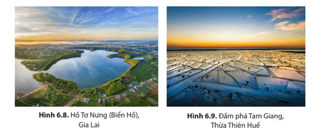 MỞ ĐẦUNước ta có hệ thống sông, hồ, đầm, nước ngầm phong phú với nguồn nước dồi dào. Đây là tài nguyên có ý nghĩa quan trọng đối với đời sống và sản xuất. Hãy kể tên một số sông, hồ, đầm ở nước ta mà em biết.Giải chi tiết:Một số sông, hồ ở nước ta: Sông Hồng, sông Cửu Long, sông Thái Bình, hồ Tây, hồ Ba Bể, hồ Trị An,... 1. SÔNG NGÒIa) Đặc điểm chungNhiệm vụ 1: Đọc thông tin mục a và quan sát hình 6.1, hãy:CH: Xác định phạm vi lưu vực của ba hệ thống sông: Hồng, Thu Bồn, Mê Công ở lãnh thổ Việt Nam trên bản đồ.Giải chi tiết:HS xác định trên bản đồ CH: Trình bày đặc điểm mạng lưới sông ngòi nước ta.Giải chi tiết:Nước ta có mạng lưới sông ngòi dày đặc, phân bố rộng khắp trên cả nước, chủ yếu là sông nhỏ, chảy theo hai hướng chính là tây bắc - đông nam và vòng cung, một số sông chảy theo hướng tây - đông,...Chế độ dòng chảy của sông ngòi nước ta phân hai mùa rất rõ rệt: mùa lũ và mùa cạn, do ảnh hưởng của khí hậu nhiệt đới gió mùa. Trung bình lượng nước trong mùa lũ chiếm tới 70 ~ 80% tổng lượng nước cả năm.Sông ngòi nước ta có nhiều nước (hơn 800 tỉ m)/năm) và lượng phù sa khá lớn (tổng lượng phù sa khoảng 200 triệu tấn/năm). b) Một số hệ thống sông lớnNhiệm vụ 2:CH: Dựa vào thông tin và hình 6.3, 6.5, 6.7 trong mục b, hãy phân tích đặc điểm mạng lưới và chế độ nước của một trong ba hệ thống sông.Giải chi tiết:Hệ thống sông Thu Bồn:Đặc điểm:- Có 78 phụ lưu, chiều dài trên 10km.- Các sông, suối trong hệ thống sông thường ngắn, dốc, phân thành nhiều lưu vực nhỏ độc lập.- Mạng lưới sông hình nan quạt.Chế độ nước sông:- Chia 2 mùa rõ rệt: mùa lũ (tháng 10 - tháng 12), mùa cạn (tháng 1 - tháng 9).- Lũ lên rất nhanh và đột ngột do đặc điểm địa hình, khí hậu và mạng lưới sông. 2. HỒ, ĐẦMNhiệm vụ 3:CH: Dựa vào thông tin và hình 6.8, 6.9 trong mục 2, hãy phân tích vai trò của hồ, đầm đối với sản xuất và sinh hoạt ở nước ta.Giải chi tiết:Vai trò của nước sông, hồ đối với sản xuất và sinh hoạt:Đối với sản xuất:- Nông nghiệp: Các hồ, đầm nước ngọt là nguồn cung cấp nước cho trồng trọt và chăn nuôi. Hồ, đầm là mặt nước tự nhiên để nuôi trồng, đánh bắt thuỷ sản nước ngọt, nước lợ và nước mặn như đấm phá Tam Giang (Thừa Thiên Huế), đầm Thị Nại (Bình Định), hồ thuỷ điện Hoà Bình,...- Công nghiệp: Các hồ thuỷ điện (Hoà Bình, Sơn La, laly,...) là nơi trữ nước cho nhà máy thuỷ điện. Hồ cung cấp nước cho các ngành công nghiệp như: chế biến lương thực - thực phẩm, khai khoáng,...- Dịch vụ: Một số hồ, đám thông với các sông, biến có giá trị về giao thông. Nhiều hồ, đầm có cảnh quan đẹp, hệ sinh thái với tính đa dạng sinh học cao, khí hậu trong lành được khai thác để phát triển du lịch, như hồ Tơ Nưng (Gia Lai), hồ Ba Bế (Bắc Kạn),... Đối với sinh hoạt:- Phục vụ nhu cầu nước trong sinh hoạt, là nguồn dự trữ nước ngọt lớn.- Đóng vai trò đảm bảo an ninh nguồn nước, nhất là ở các khu vực có mùa khô sâu sắc. 3. NƯỚC NGẦMNhiệm vụ 4:CH: Dựa vào thông tin mục 3, hãy phân tích vai trò của nước ngầm đối với sản xuất và sinh hoạt ở nước ta.Giải chi tiết:Nước ngầm có vai trò quan trọng đối với sản xuất và sinh hoạt của con người.Đối với sản xuất:- Nông nghiệp: Nước ngầm cung cấp nước cho sản xuất nông nghiệp (trồng trọt, chăn nuôi, nuôi trồng thuỷ sản,...) đặc biệt với các vùng khan hiếm nước mặt như Tây Nguyên, duyên hải Nam Trung Bộ.- Công nghiệp: Nước ngắm được sử dụng trong nhiều ngành công nghiệp như: chế biến lương thực - thực phẩm, sản xuất giấy,...- Dịch vụ: Một số nguồn nước nóng, nước khoáng được khai thác để chữa bệnh và phát triển du lịch nghỉ dưỡng.Đối với sinh hoạt: Nước ngầm là nguồn nước quan trọng phục vụ cho sinh hoạt của người dân ở nước ta. LUYỆN TẬPCH: Cho biết thời gian mùa lũ, mùa cạn của ba hệ thông sông: Hồng, Thu Bồn, Mê Công, theo bảng mẫu dưới đây vào vở:Hệ thống sông Chế độ nướcHồngThu BồnMê CôngThời gian mùa lũ???Thời gian mùa cạn??? Giải chi tiết:Hệ thống sông Chế độ nướcHồngThu BồnMê CôngThời gian mùa lũTháng 6 đến tháng 10Tháng 10 đến tháng 12Tháng 7 đến tháng 11Thời gian mùa cạnTháng 11 đến tháng 5 năm sauTháng 1 đến tháng 9Tháng 12 đến tháng 6 năm sau CH: Xác định vị trí của một số sông, hồ của nước ta trên bản đồ hình 6.1.Giải chi tiết: VẬN DỤNG